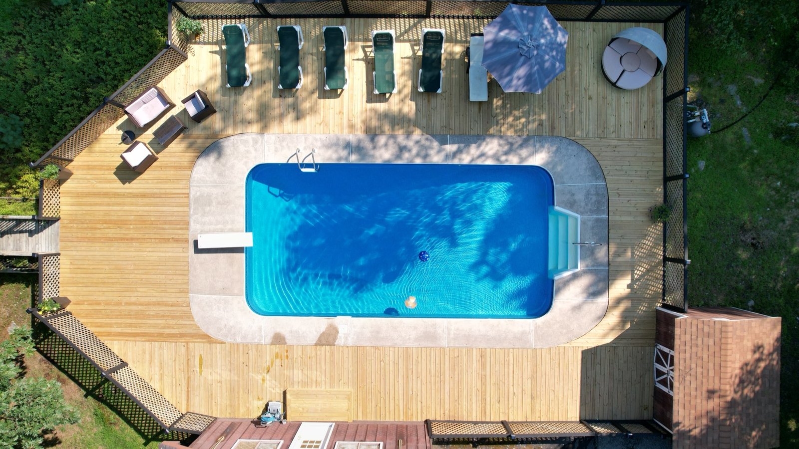 Pool and deck from overhead